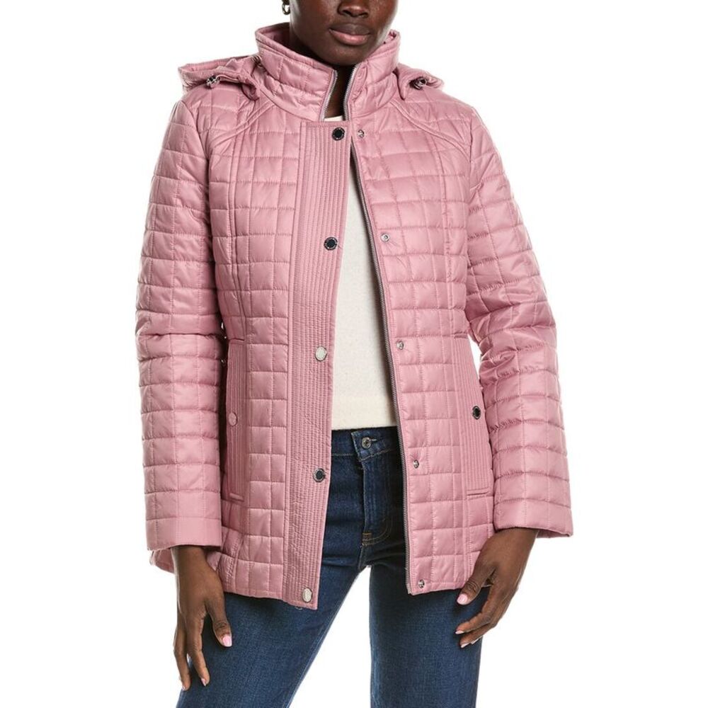 London Fog Womens  Medium Quilt Coat, Gray